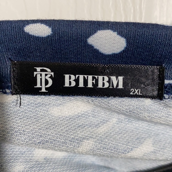 BTFBM Navy Paint Splatter Crew Neck Sweatshirt Sz 2XL - Picture 3 of 9